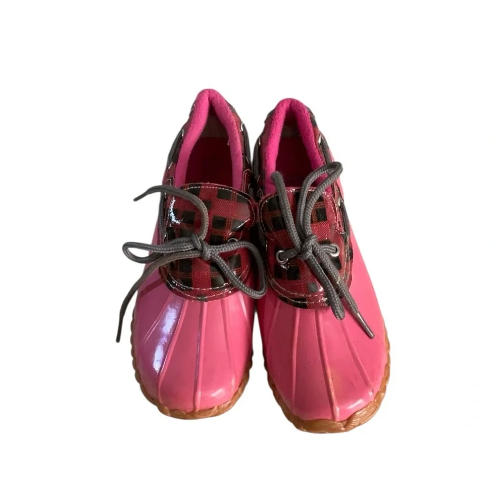 Pink Plaid Duckie Boots size 2M